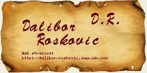 Dalibor Rošković vizit kartica